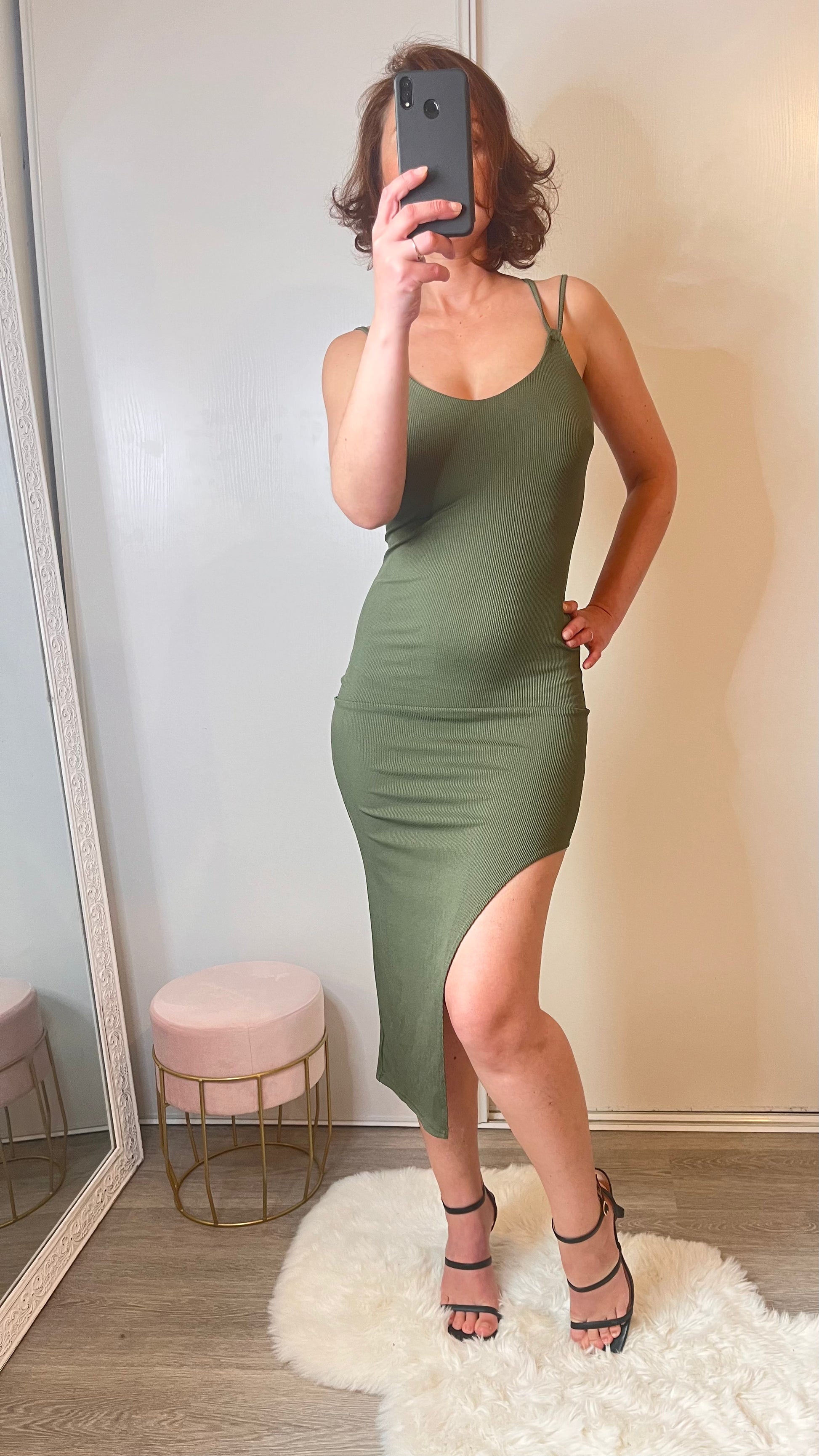 Robe moulante verte hotsell