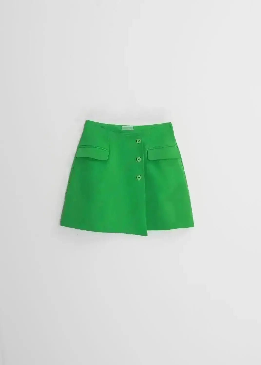 Mini Jupe portefeuille verte avec poches PRETTYGYAL