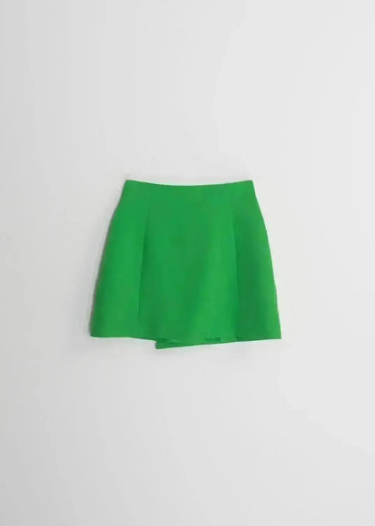 Mini Jupe portefeuille verte avec poches PRETTYGYAL
